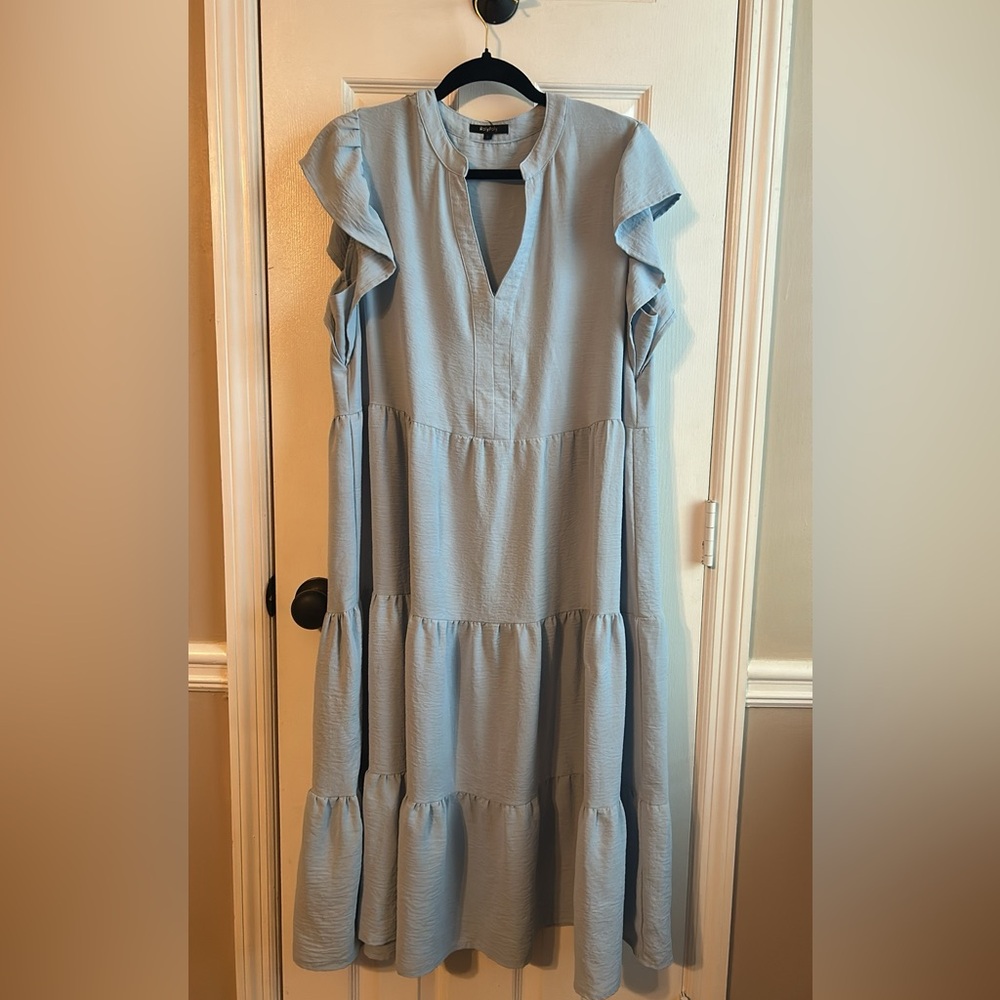 Blue tiered dress